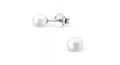 925 Sterling Silver Pearl Stud Earrings Many Colours Elegant Wedding & Gift Bag - White