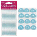 3D Stickers Pearl Dots Sparkly Glitter Gem Card Craft Wedding Self Adhesive - 3mm Blue (418 gems)