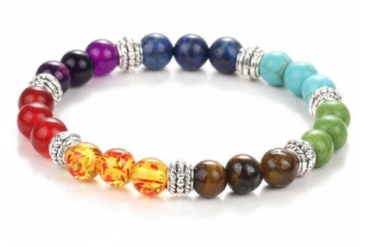 7 Chakra Beads Rainbow Bracelet Positive Energy Spiritual Healing Reiki Gift