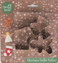Set of Three Christmas Cookie Cutters Stocking Gingerbread Man Angel