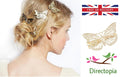 Bohemian Gold Butterfly Hair Clip Bridal Wedding Bridesmaid Party Hair Accessory