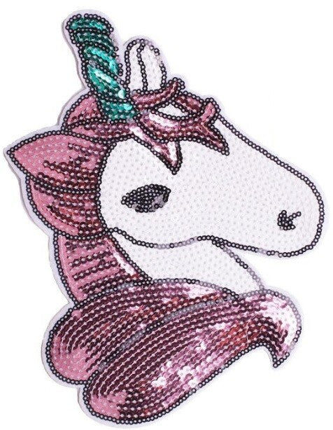 Unicorn Horse Pony Iron on Sequins Appliqué Patch Sparkly 17.5x22.5cm