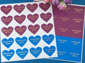 Handmade with Love Gift Seal Craft Stickers Blue, Purple & Gold Labels