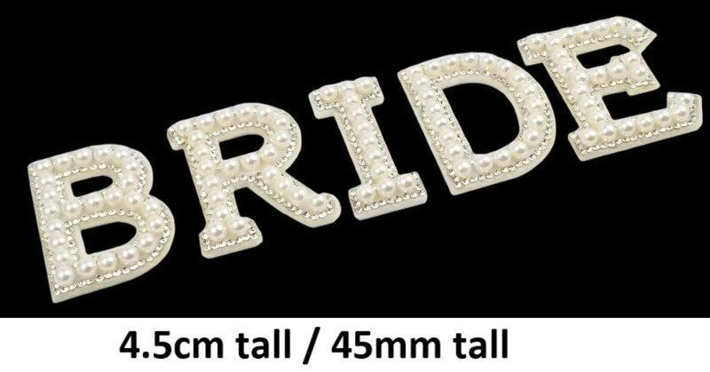 Bride pearl letter patch wedding alphabet patches customise clothing