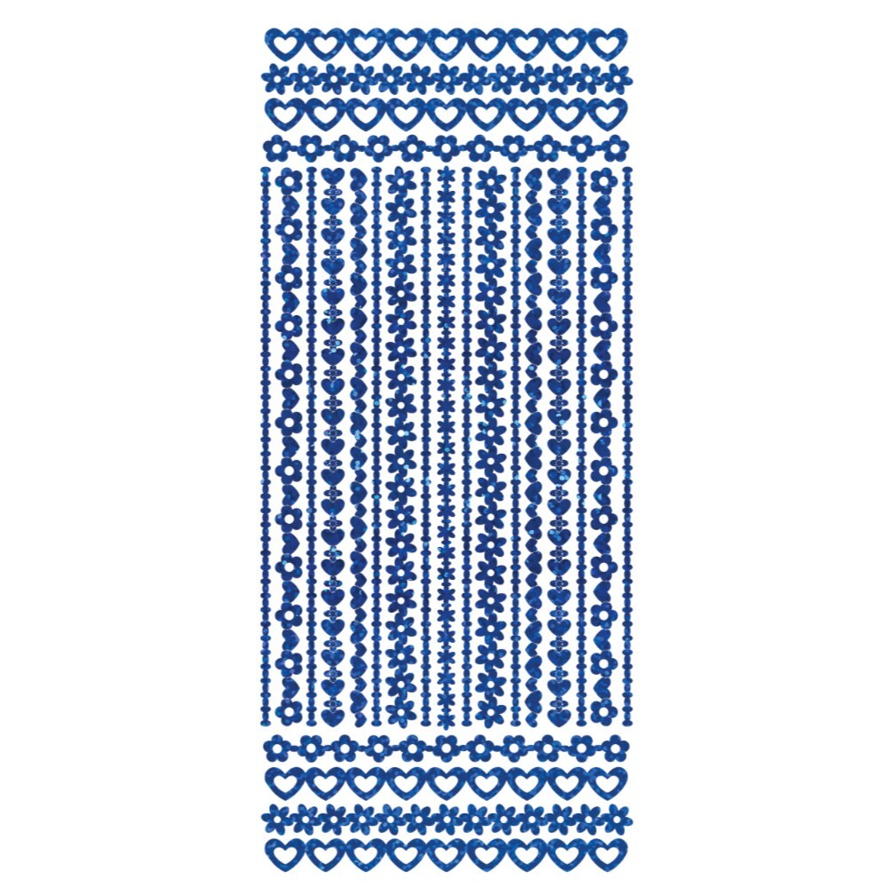 Border Diamond Sparkle Peel Off Sticker Borders Edge Card Making Craft Stickers - Blue