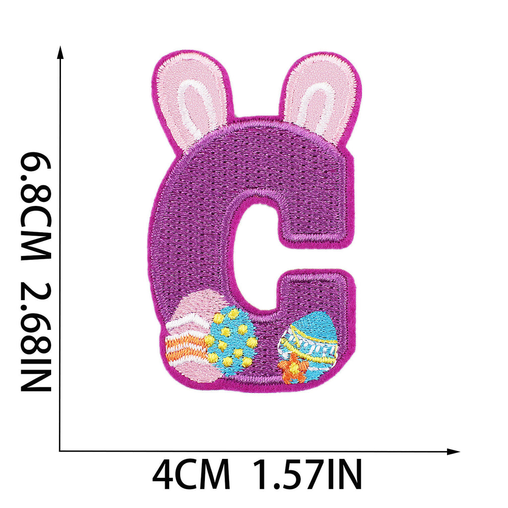 Easter Spring Alphabet Patch Letter Patches Iron on Sew on Embroidery Letters