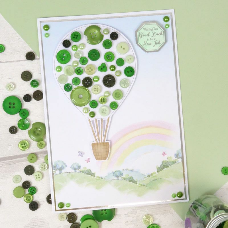 Jar of Buttons Assortment Button Button It! Craft Scrapbook Cardmaking Hunkydory