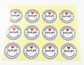 Round White Sticker Labels Thank You Handmade with Love Gift Hand Made Stickers