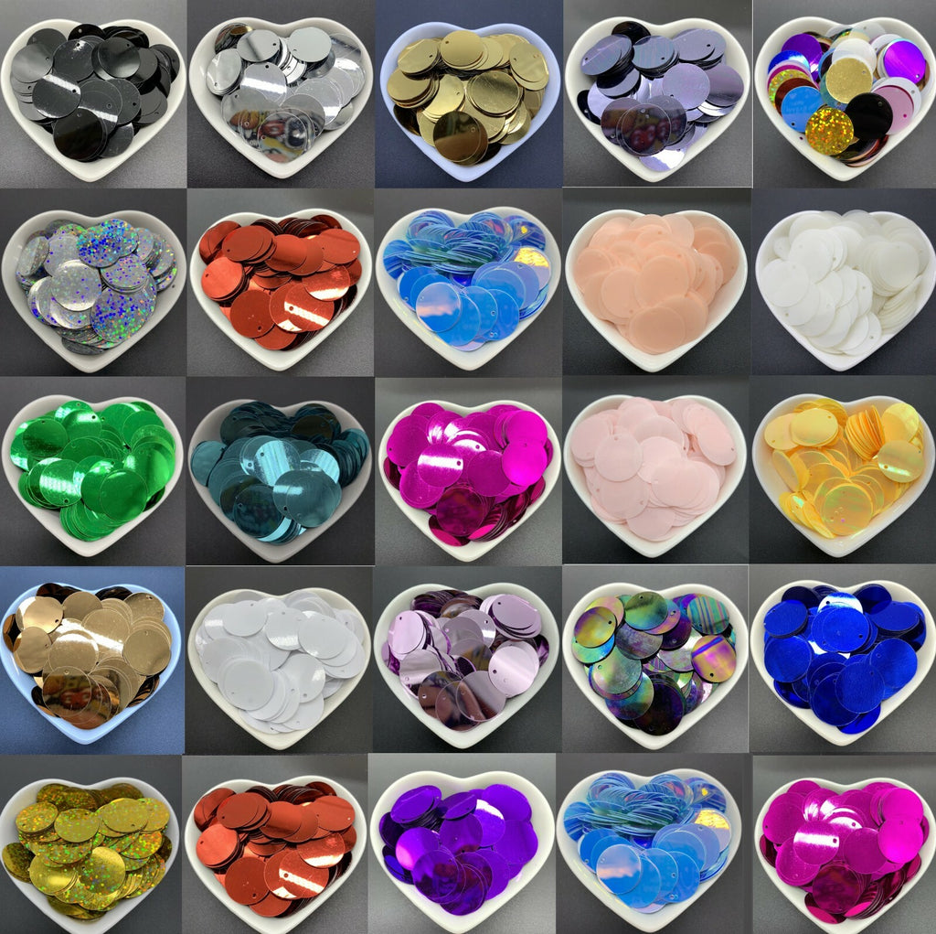 200 x Large Round 20mm Loose Sequin Flat Sewing Trim Costume Craft - 23 Colours