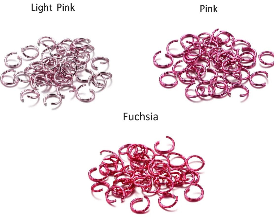 Pink, Light Pink & Fuchsia Jump Rings Ring Connectors Jewellery Craft 6mm 8mm 10mm