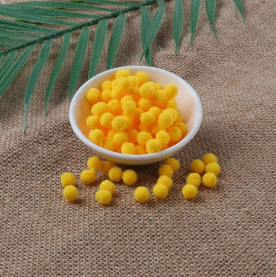 Craft Pom Poms Size 8mm Many Colour Options & Pack Sizes Pom Pom Art & Craft - Dark Yellow