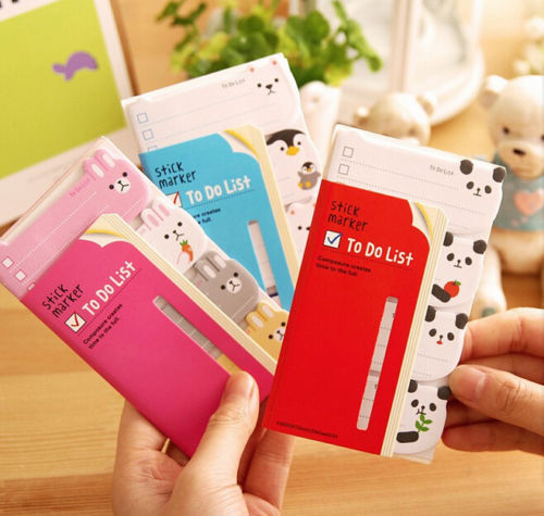 To Do List Sticky Index Tab Notes Memo Cat Dog Panda Rabbit Adhesive Pad Label