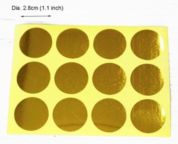 Gold Heart Circle Paper Labels Heart Gift Food Craft Stickers Seal Sticker Love - Circle