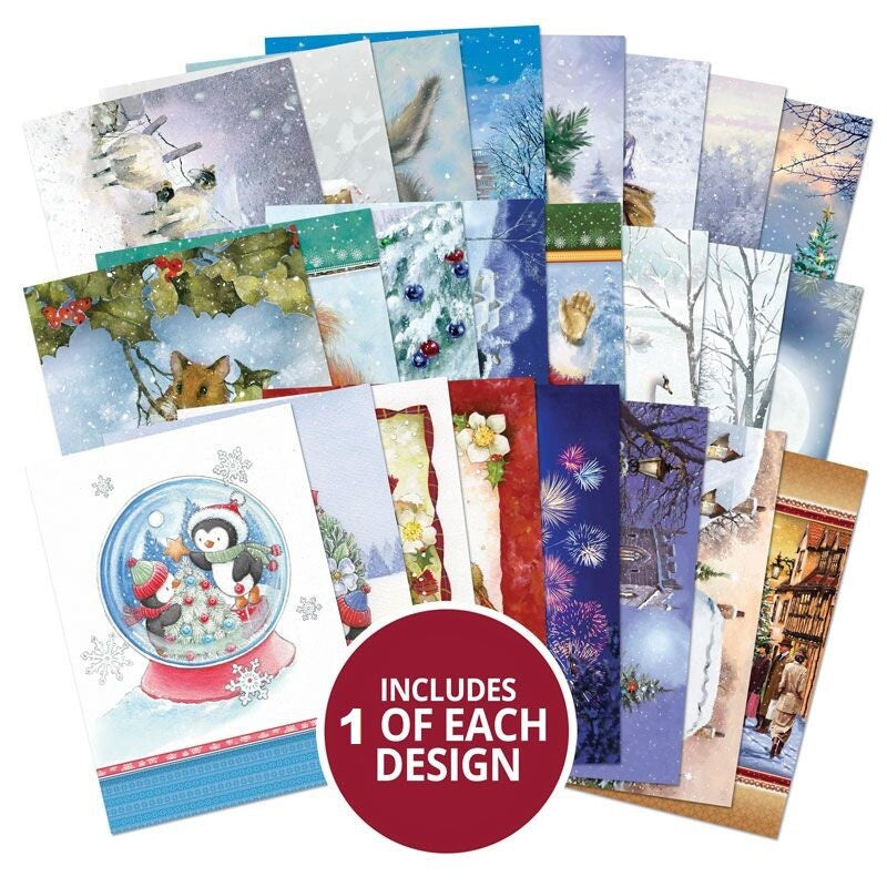 Hunkydory Little Books 20/24/25 Pack - Christmas Birthday Card Making Scrapbook - Snowy Days