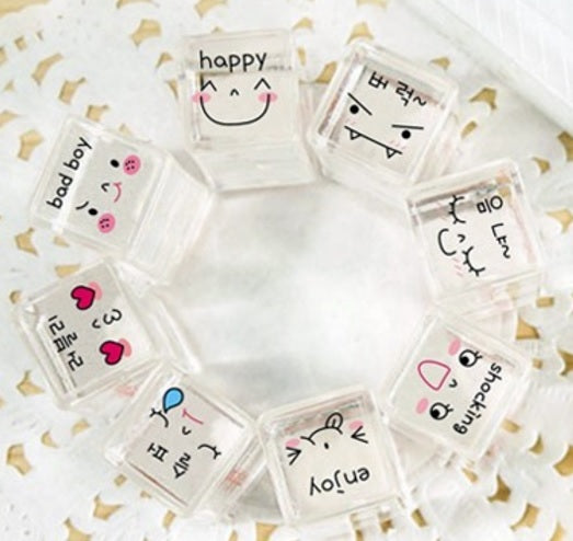 Schedule Rubber Stamp Set Weather - Couples - Emotion Planner Journal Kawaii UK