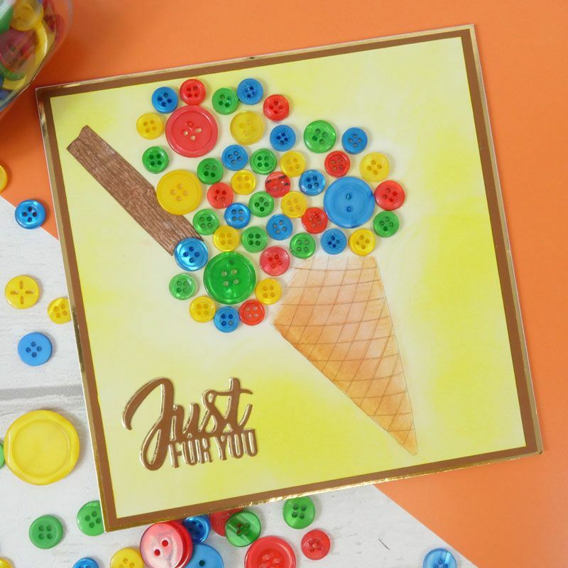 Jar of Buttons Assortment Button Button It! Craft Scrapbook Cardmaking Hunkydory
