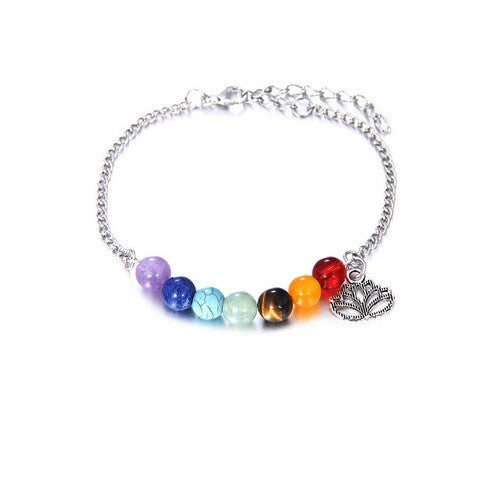 7 Chakra Beads Rainbow Bracelet Positive Energy Spiritual Healing Reiki Gift
