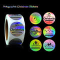 Merry Christmas Xmas Hologram Labels Stickers Gift Craft Sticker 2.5cm