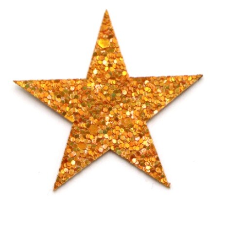 Glitter Star Patch Applique Customise Clothing Costume Patches 4.5cm Diameter - 4