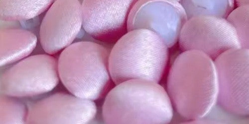Coloured Buttons Fabric Cloth Covered Button Satin Round Sewing 11mm / 1.1cm - Pink