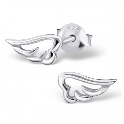925 Sterling Silver Wings Angel Wing 9x5mm Stud Earrings & Gift Box #10