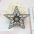 Rhinestone Embellished Star Patch Iron on Glitter Patches Space Hotfix 5.5cm - Black