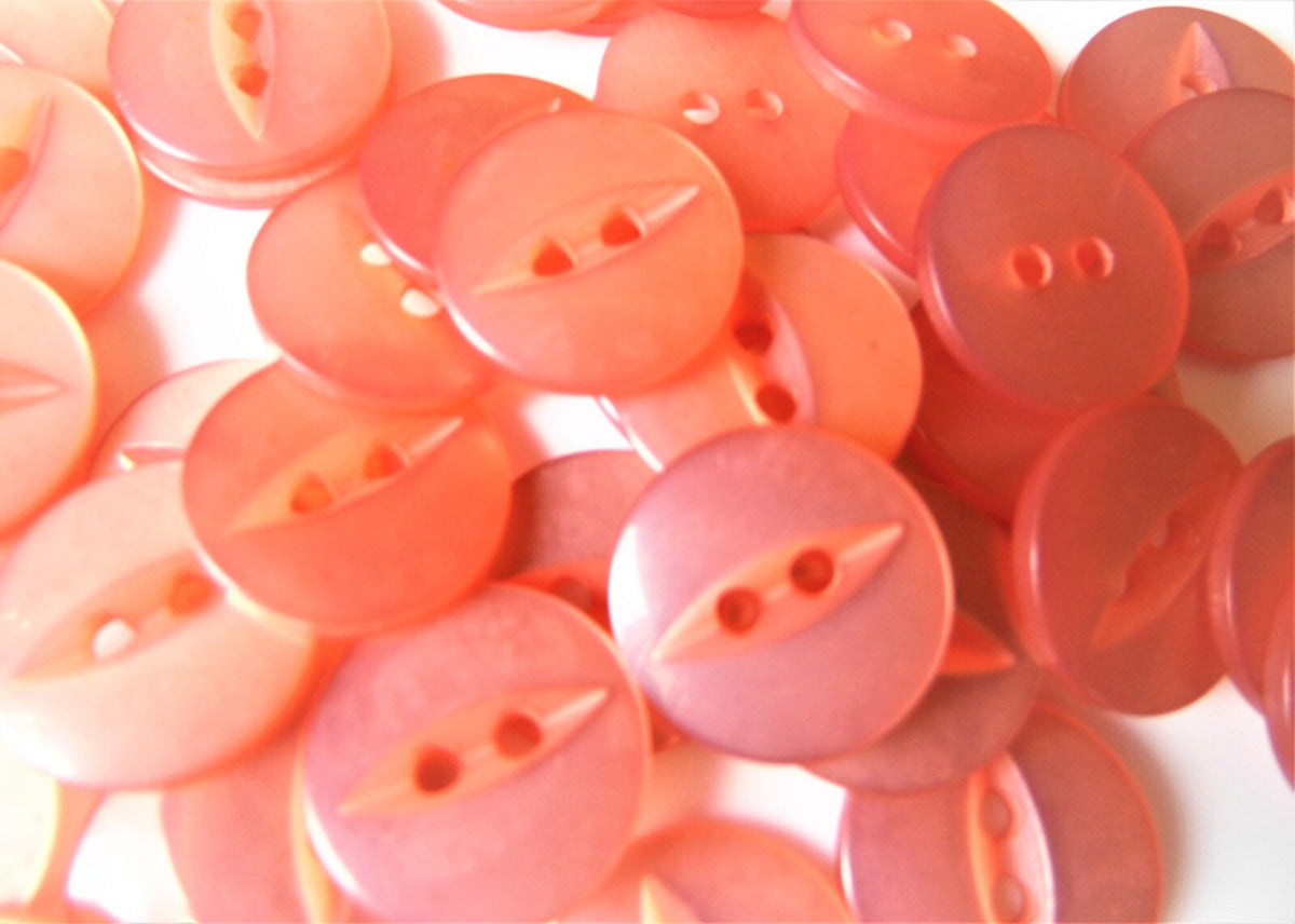 100 x Fish Eye Buttons - 27 Colours 14mm Buttons Baby Buttons - Rose Gold