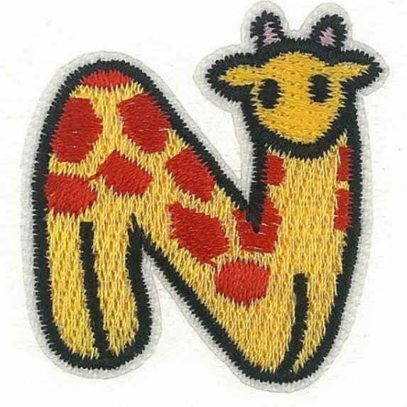 Animal Letter Patch Patches Iron Sew on Alphabet Embroidery Customise Animals