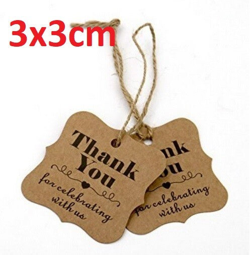 Handmade with Love Thank You DIY Craft Paper Tag Tags Gift Celebration - Thank You Brown
