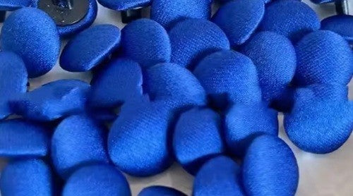 Coloured Buttons Fabric Cloth Covered Button Satin Round Sewing 11mm / 1.1cm - Royal Blue