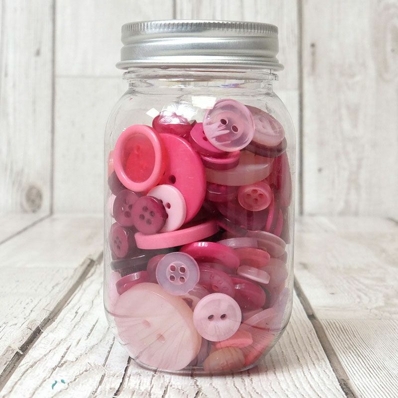 Jar of Buttons Assortment Button Button It! Craft Scrapbook Cardmaking Hunkydory