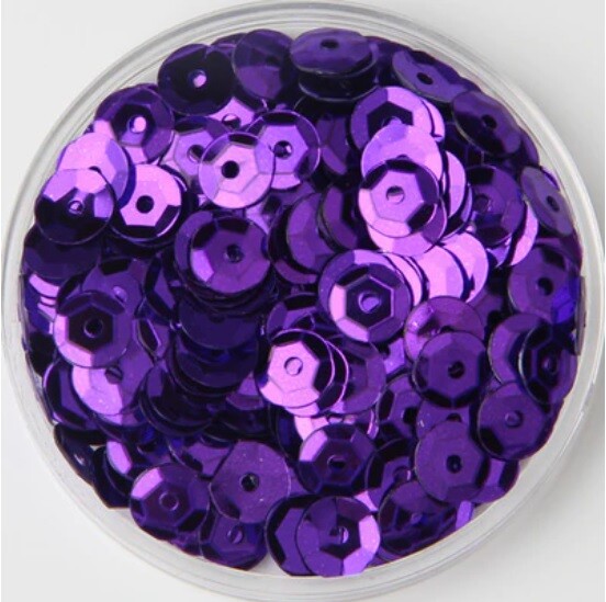550 / 1200 Round 5mm Loose Sequin Sewing Trim Costume Sequins Craft - 36 COLOURS - Purple