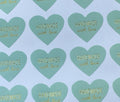 Handmade with Love Gift Seal Craft Stickers Labels Green Mint & Gold Text