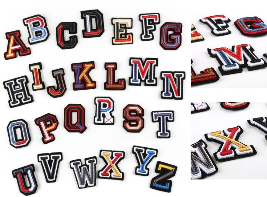 3D Varsity Letter Patch Patches Sew On Embroidered Customise Clothing Alphabet