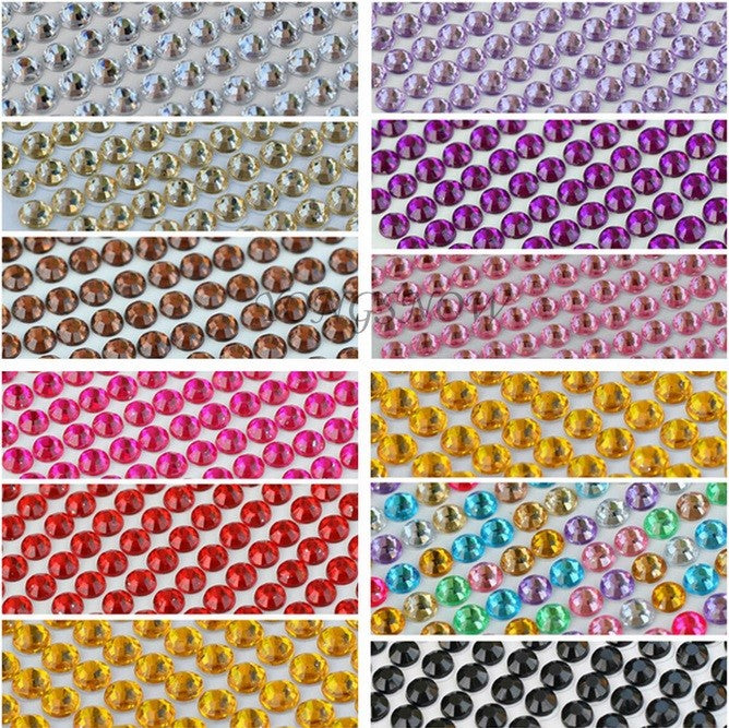 900/646 Crystals Self Adhesive Rhinestone Diamante Crystal Stickers 4mm/5mm