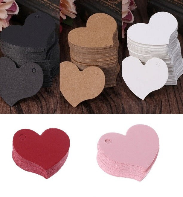 Thank You Blank Heart Gift Tag Label Craft Paper Handmade Wedding Tags 4x4.5cm
