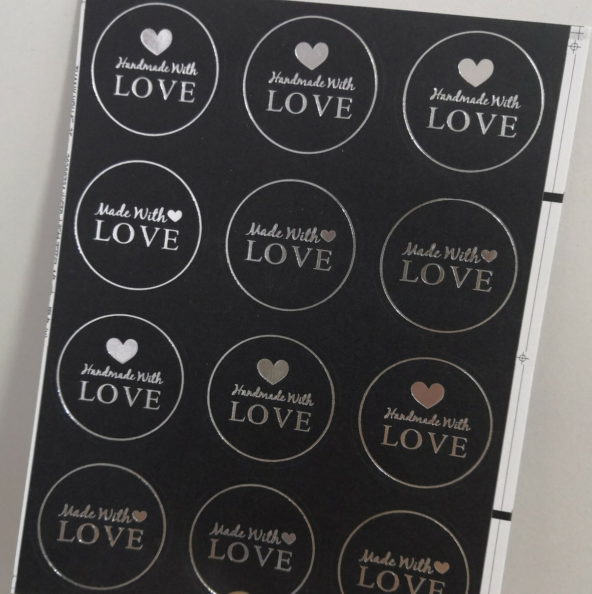 Round Labels Hand made with love Mixed Gift Craft Stickers Thank You Sticker