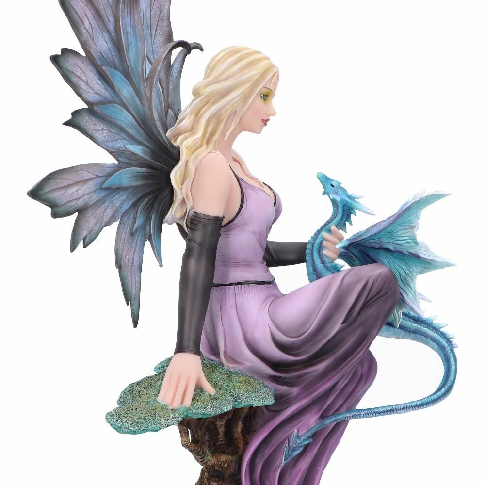 XXL Gothic Fantasy Fairy Figurine with Dragon Elvie Spring Fairy - Nemesis Now