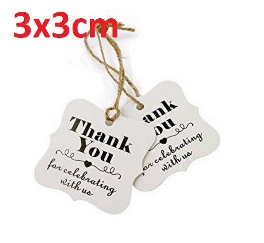 Handmade with Love Thank You DIY Craft Paper Tag Tags Gift Celebration - Thank You White