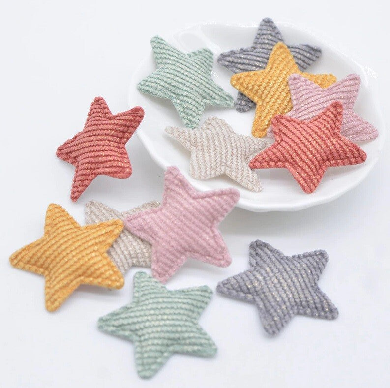 Star Padded Glitter Patch Applique Customise Sew on Patches Customise Clothing
