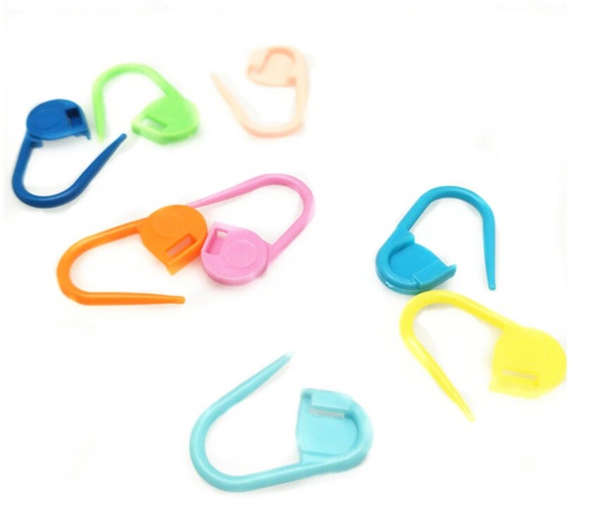 Plastic Locking Needle Stitch Holders Markers for Crochet Knitting Clips Craft