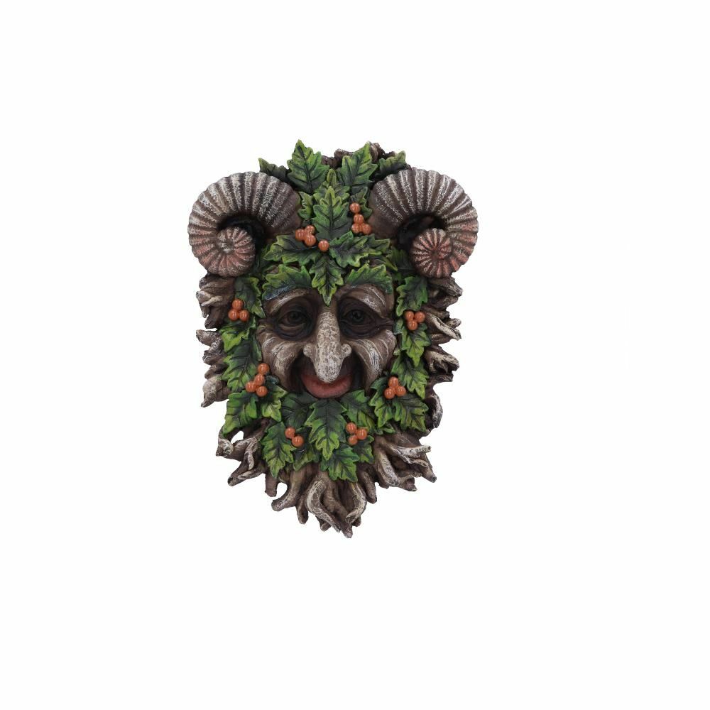 Green Man Wall Plaques Wall Art Garden Decor Tree Spirit Man Of The Forest Pagan - Rawan 21.3cm