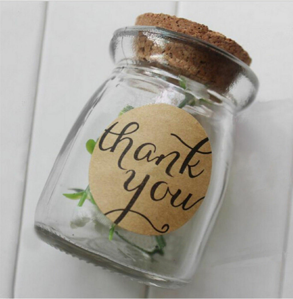 Thank You Sticker Labels Hand Written Script Print Craft Wedding Favours Toppers