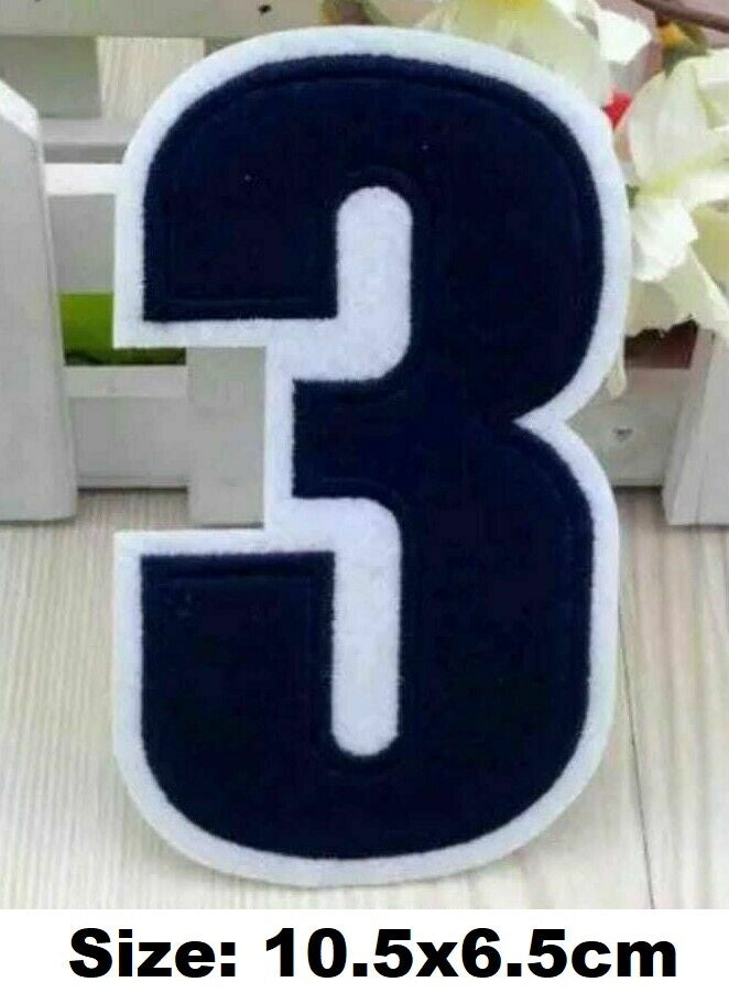 Large 10.5cm Number Patch Patches Jersey Shirt Iron on Sew on Numbers Embroidery