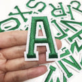 Green Letter Patch Iron or Sew on Alphabet Embroidery Customise Clothing