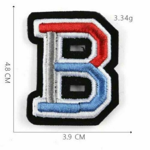 3D Varsity Letter Patch Patches Sew On Embroidered Customise Clothing Alphabet - B