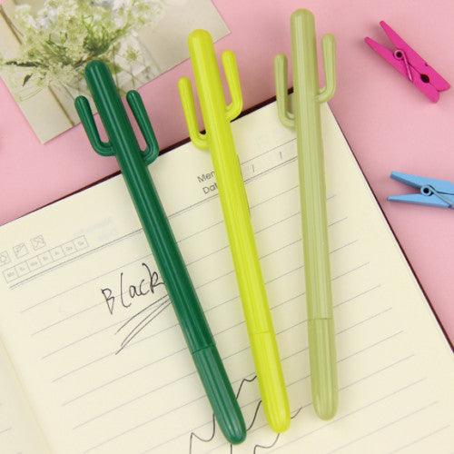 Cactus Plant Pen Pens Black Gel Pen Novelty School Office Gift