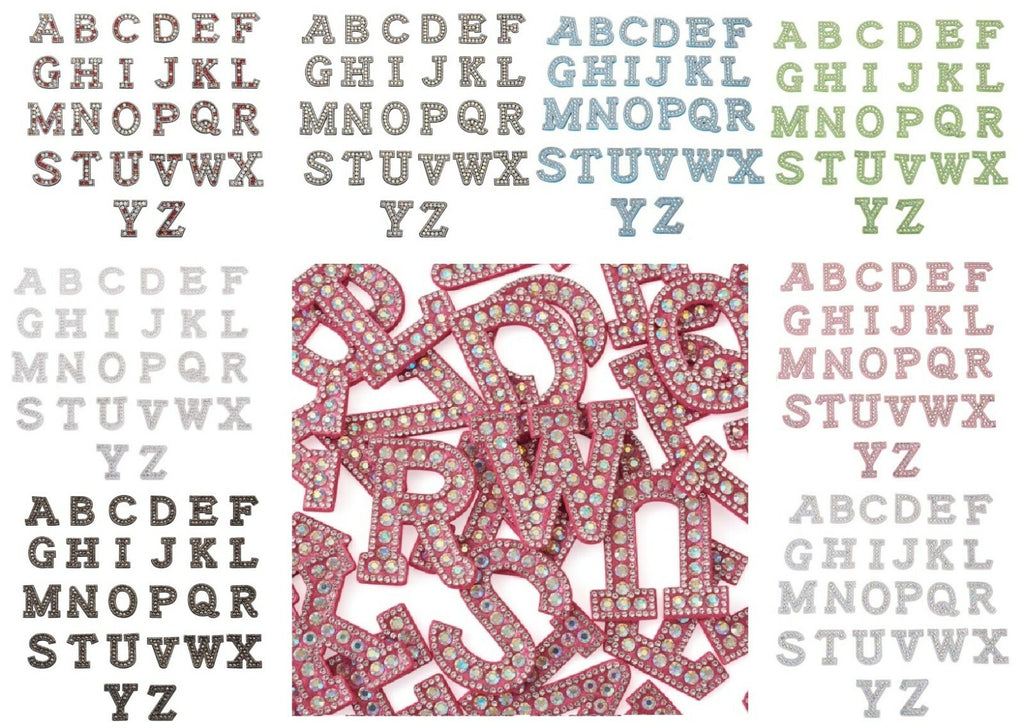 Rhinestone Letter Patch Patches Glue Sew Alphabet Embroidery Letters