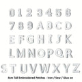White Letter Number Patch Iron on Sew on Alphabet Embroidered Letters Patches