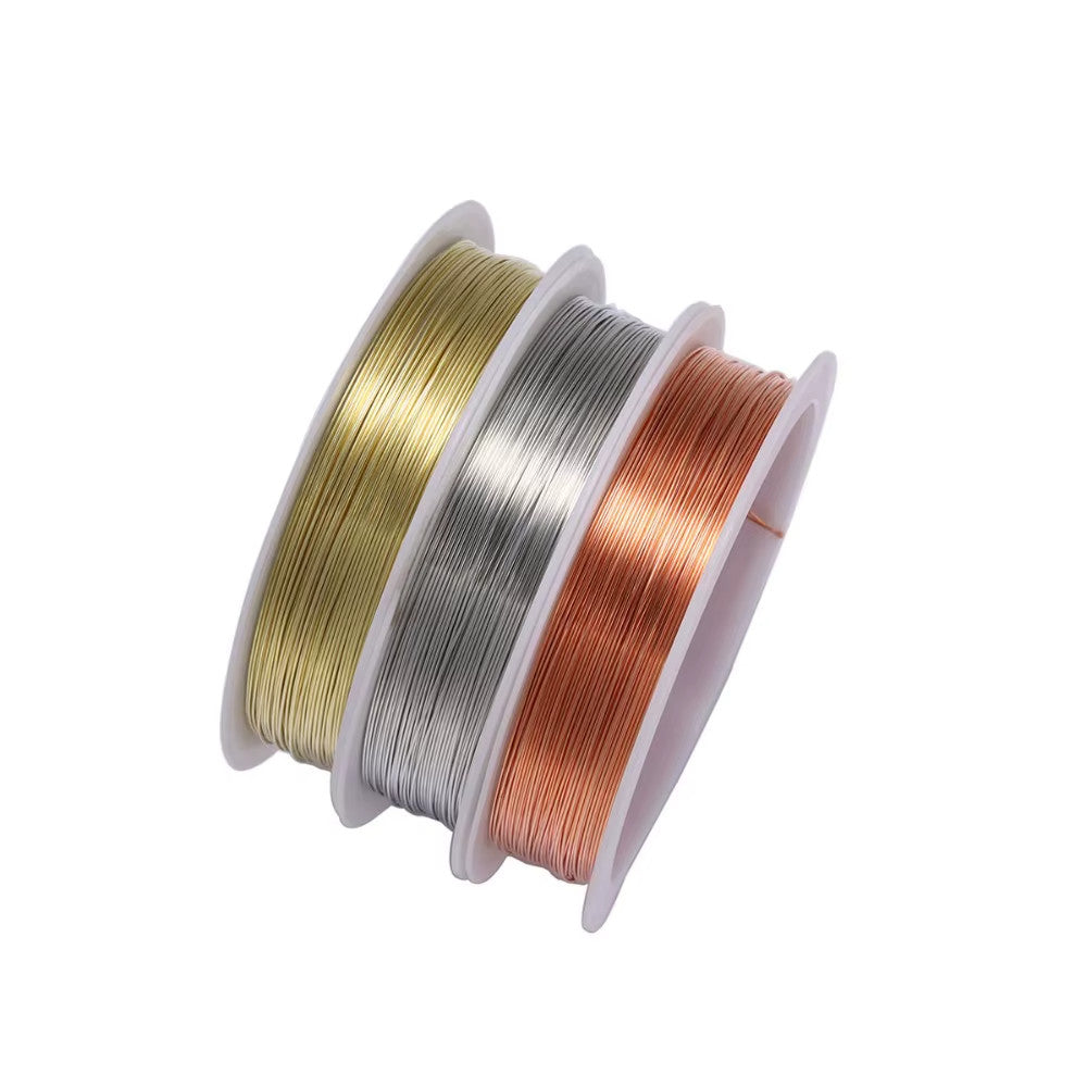 Silver Gold Copper Plated Beading Wire Jewellery Making Supplies 0.3mm 0.4mm